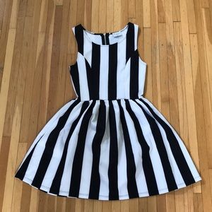 PACSUN BW Striped Skater Dress